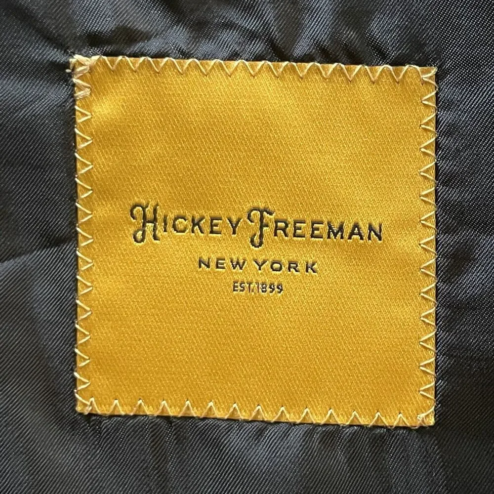 Hickey Freeman Suit Jacket Mens 44 R Gray Loro Piana Tasmanian Wool Modern USA